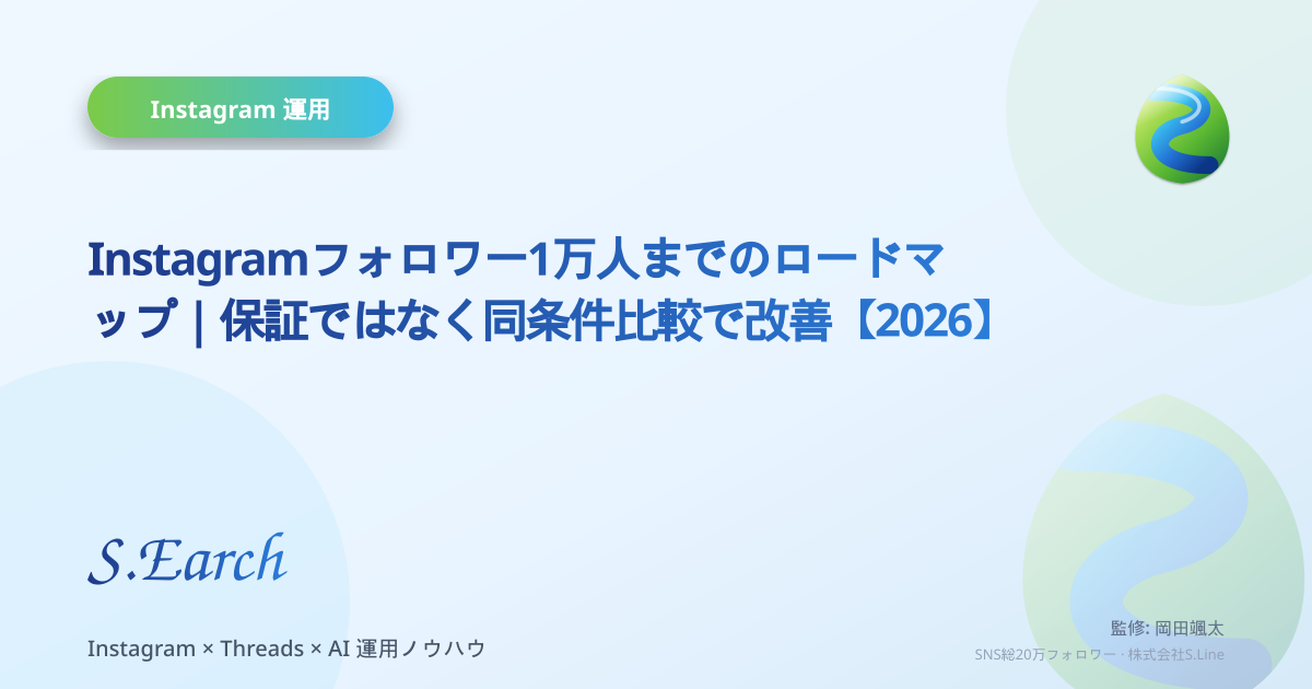 Instagramフォロワー1万人までのロードマップ|保証ではなく同条件比較で改善【2026】
