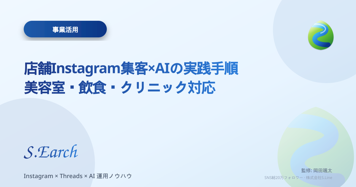 店舗Instagram集客×AIの実践手順|美容室・飲食・クリニック対応