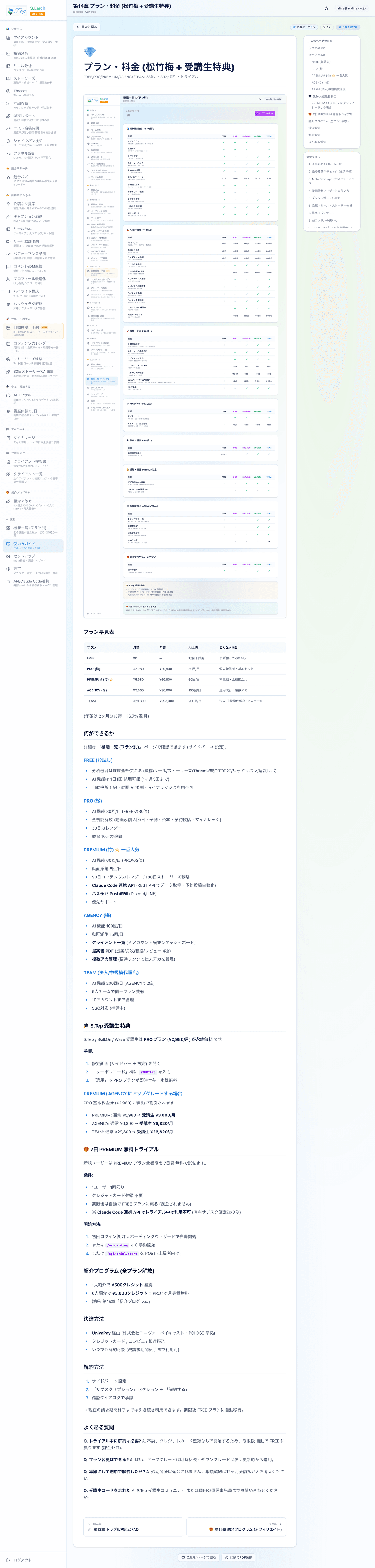 店舗の成果改善画面